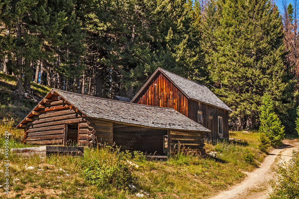 Two homes from the early days of mining in what is now a ghost town