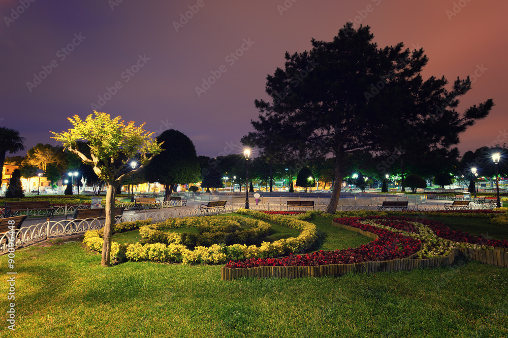 Obraz premium Night city park