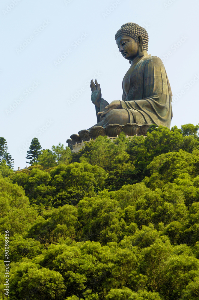 Obraz premium Famous statue landmark Big Buddha Lantau Island Hong Kong China