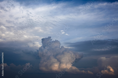 Clouds with shade and blue sky background.