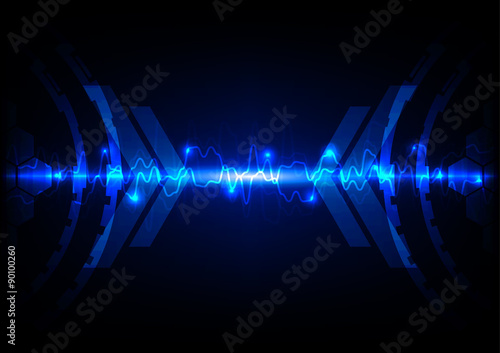 abstract blue light technology concept background.illustration v