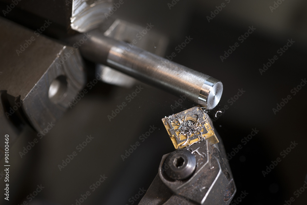 Lathe working at high speed Lathe working at high speed