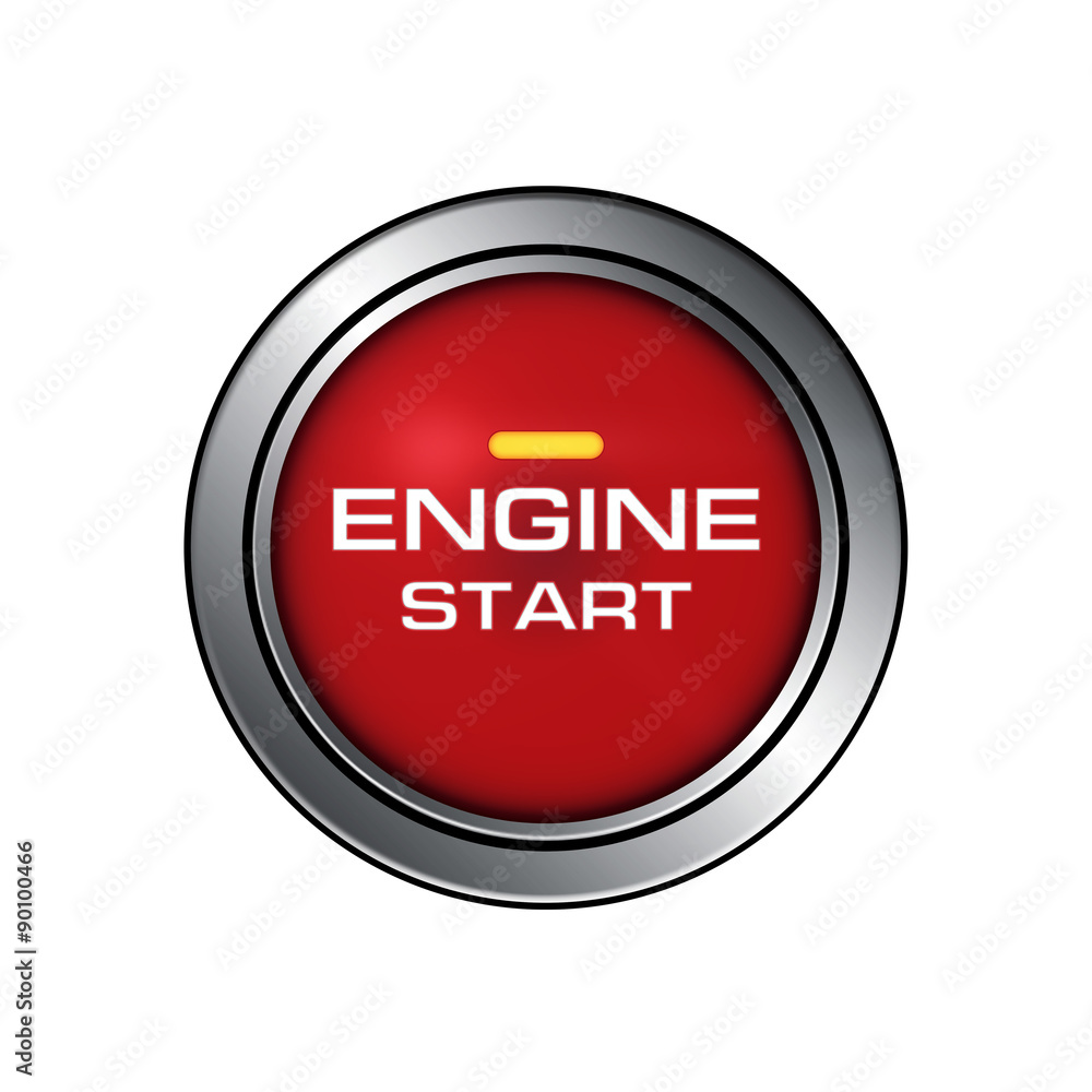 engine start button close-up image Stock Illustration