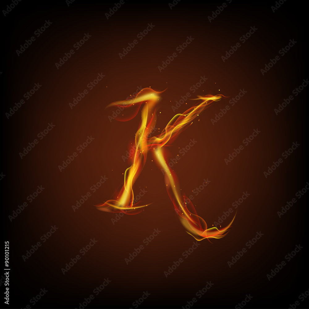 Letter of fire. Vector