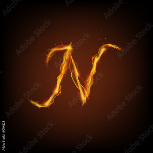 Letter of fire. Vector