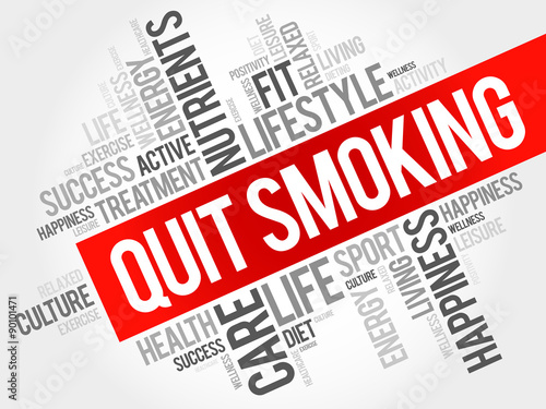 Quit Smoking word cloud, health concept