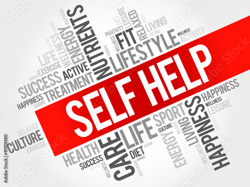 Self Help word cloud, health concept