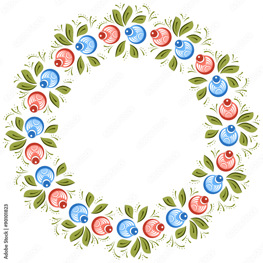Fototapeta premium Russian Gorodets ornament
