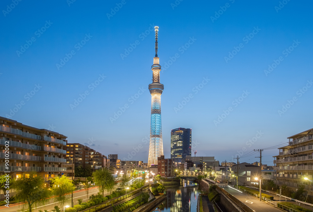 The Tokyo Skytree , A new television broadcasting tower and landmark of Tokyo The Tokyo Skytree , A new television broadcasting tower and landmark of Tokyo