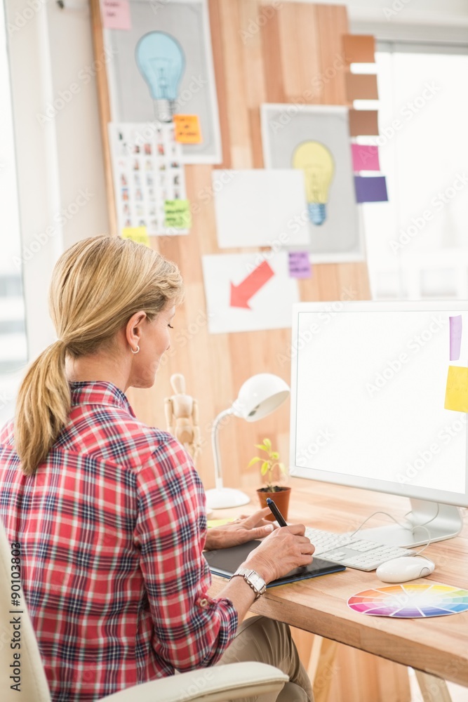 Casual designer working with digitizer Casual designer working with digitizer