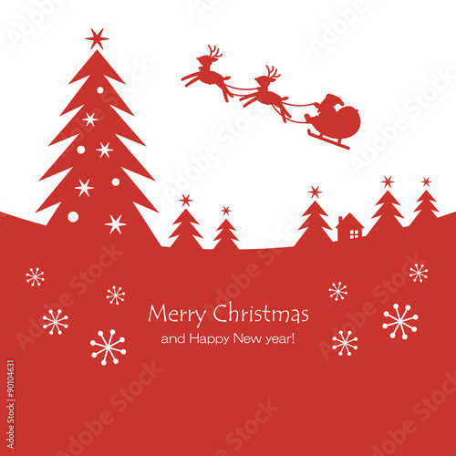 Christmas nignt silhouette Red