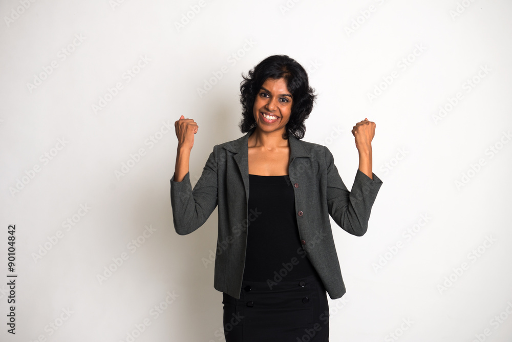 indian female celebrating indian female celebrating