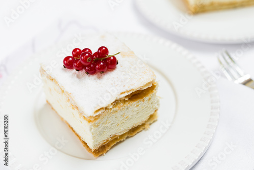 Cream Pie on White Plate