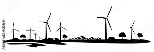 Obraz na płótnie Landschaft Erneuerbare Energien w salonie