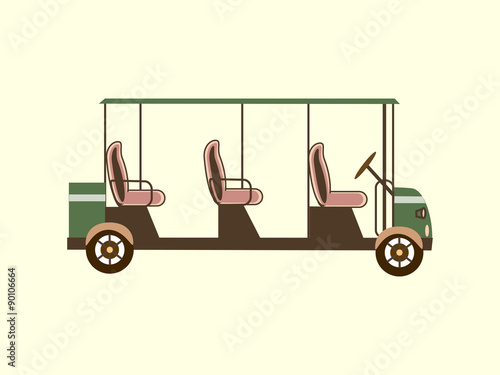 Golf color car several passengers