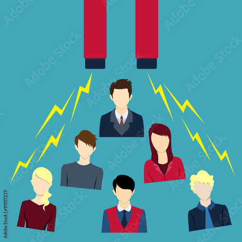 Magnetic attracting target people.