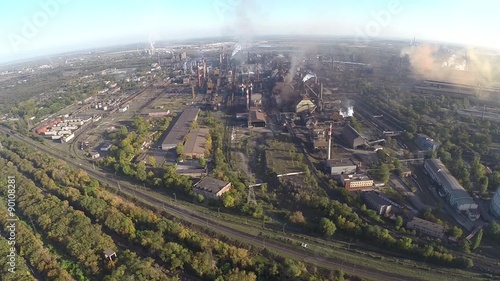 Industrial landscape large iron and steel works. Krivoy Rog. Ukraine. photo