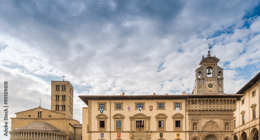 Piazza Grande nel centro di Arezzo