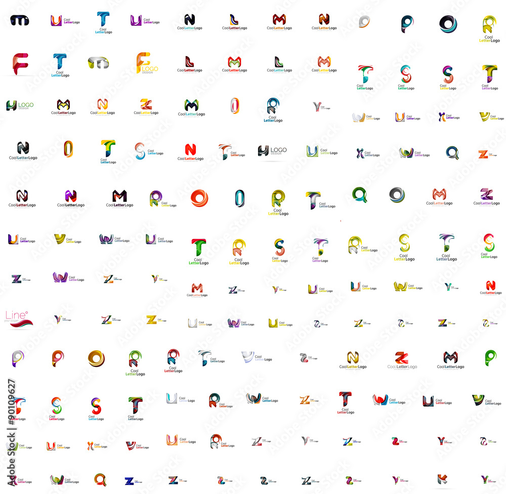 Naklejka premium Mega set of letter logos