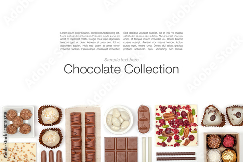 chocolate on white background 