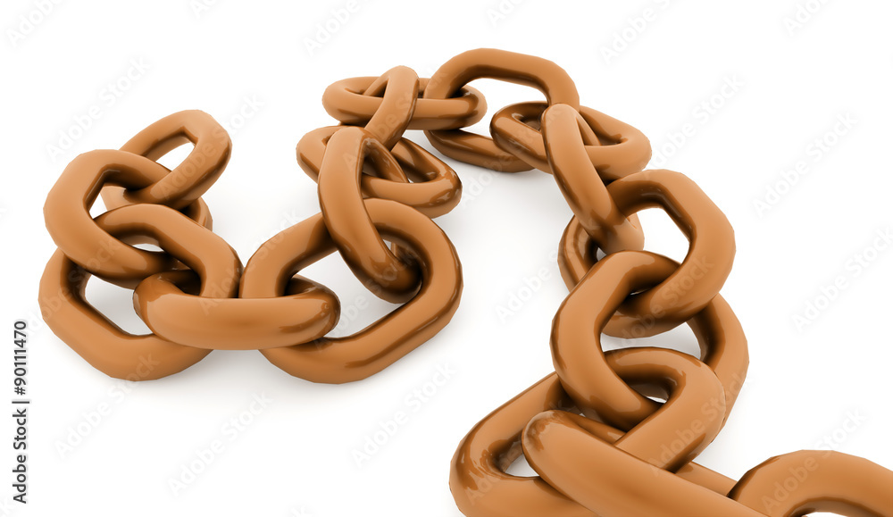 Chain concept rendered on white background Chain concept rendered on white background