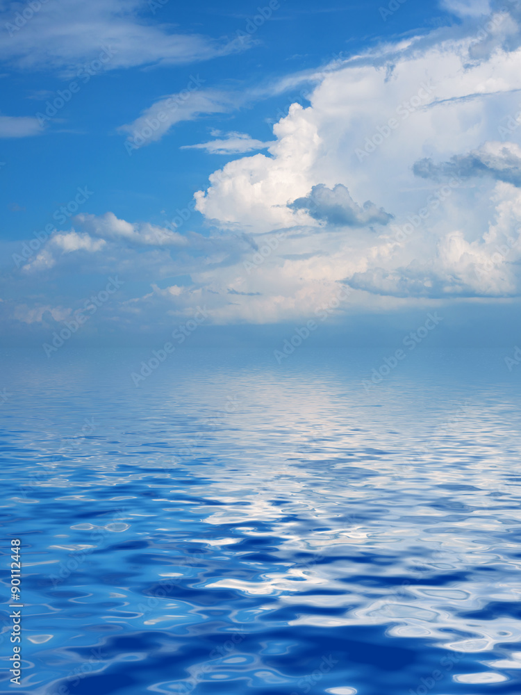 Surface Rippled of water and sky background