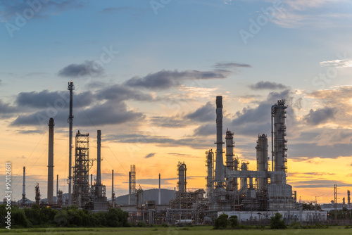 Wallpaper Mural Oil refinery at twilight Torontodigital.ca