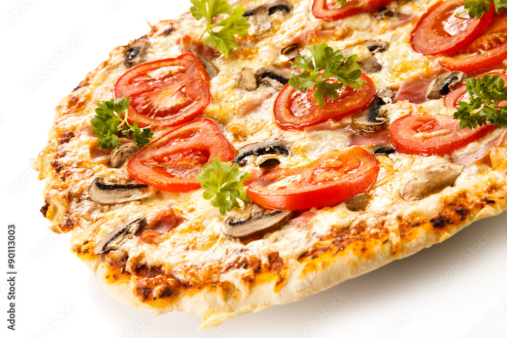 Pizza on white background 