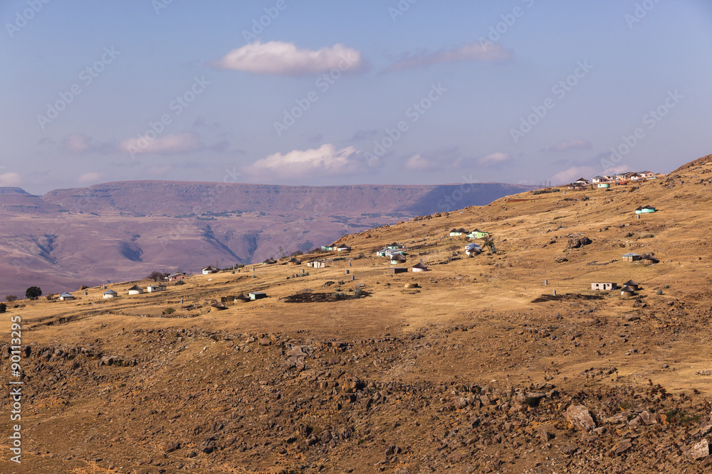 Mountains Tribal Habitat Homes scattered over the landscape
