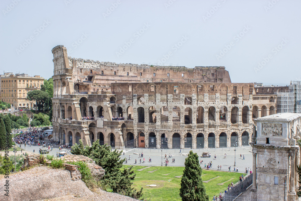 Colosseum / View of the Colosseum in Rome from the Palatine Hill 
