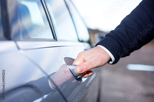 Plakat Hands On Car Door