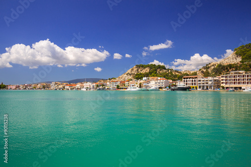 Panorama of the Zakinthos city at the bay of Greece