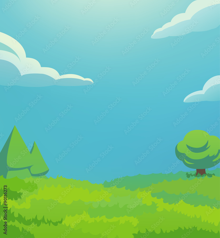 Obraz premium green hill vertical