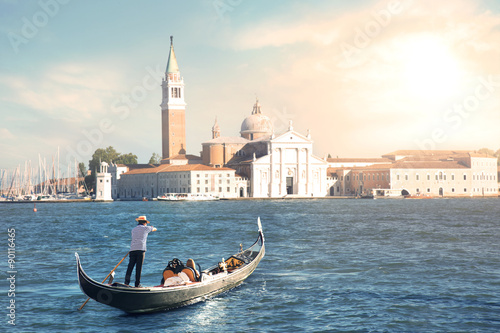 Venice gondola tour at sunset