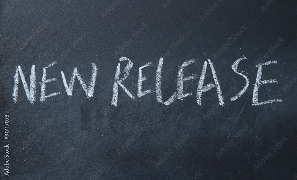 Obraz premium new release text write on blackboard