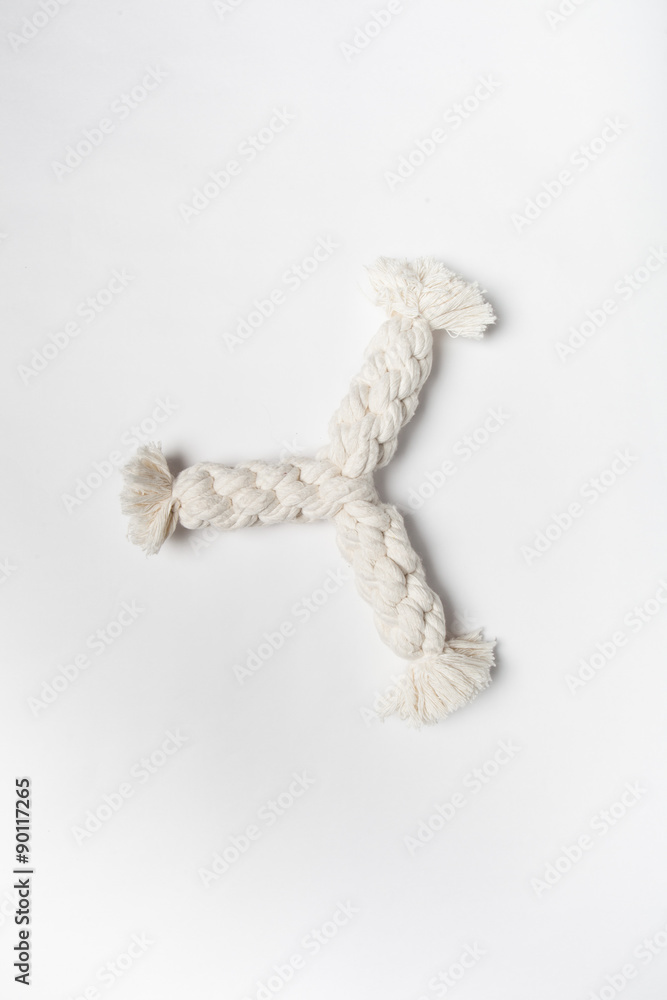 Dog toy - Natural cotton dog toy on a white background