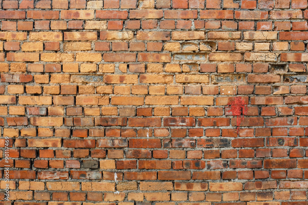 Naklejka premium Red brick wall background