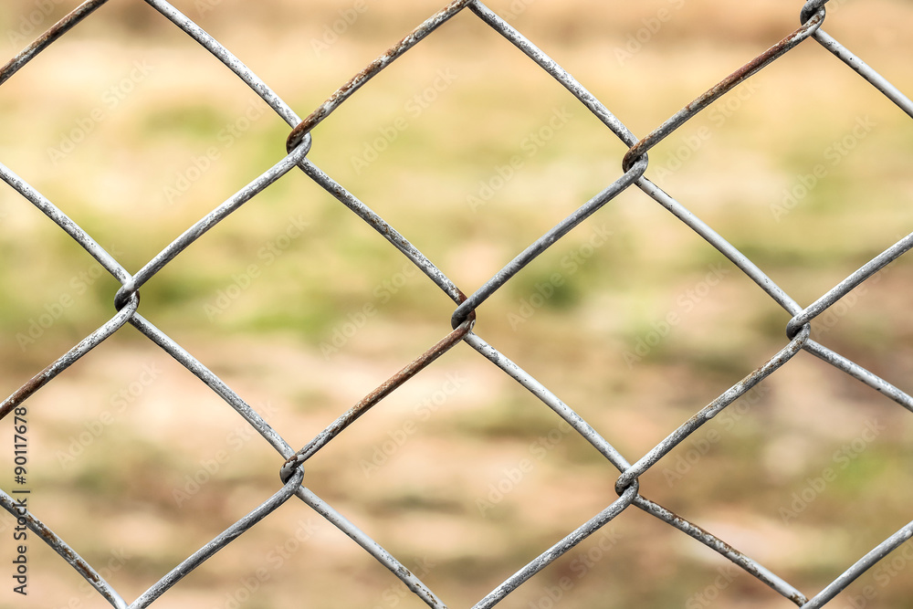 Fototapeta premium old iron wire fence