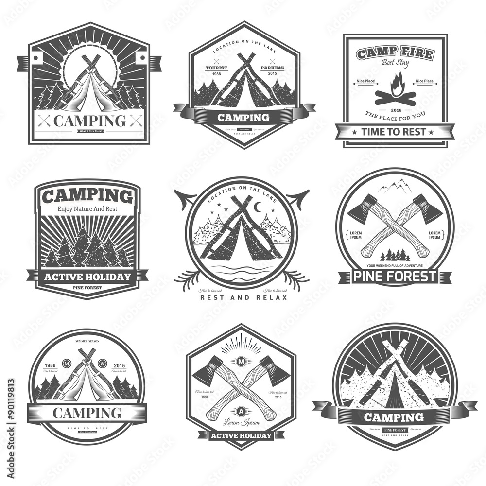 Camping retro vector logo Camping retro vector logo