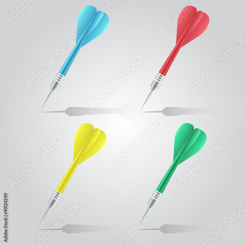 Set of darts. Vector color game concept sport