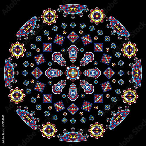 Cathedral window, vector illustration.