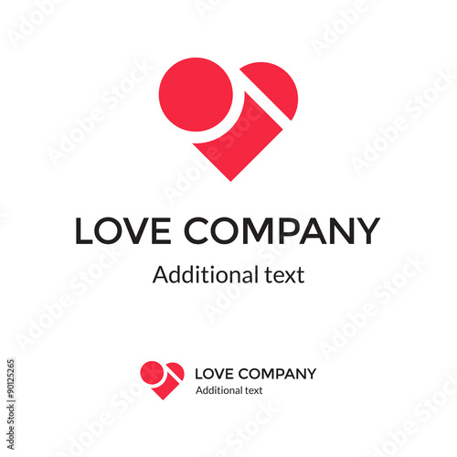 Beautiful Modern Logo with Red Heart