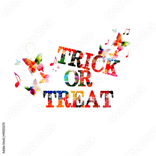 Trick or treat colorful inscription