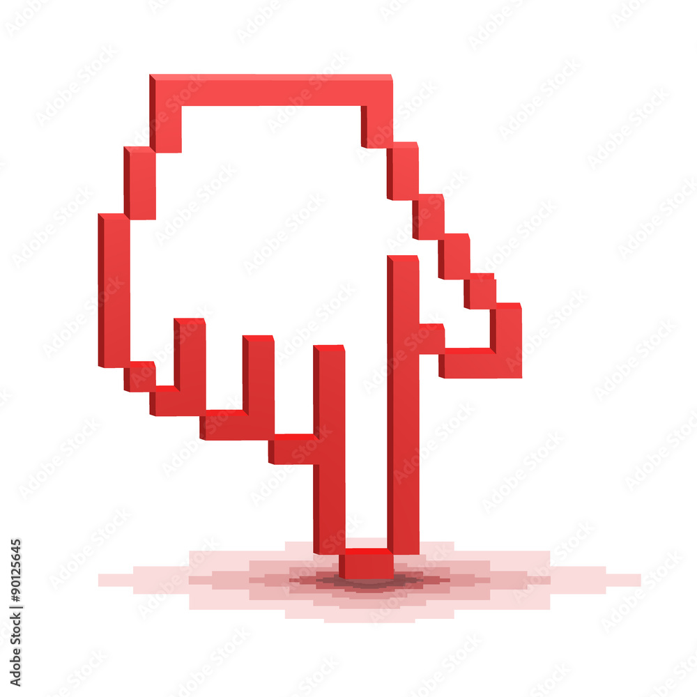 Obraz premium Pixel cursor hand pointer
