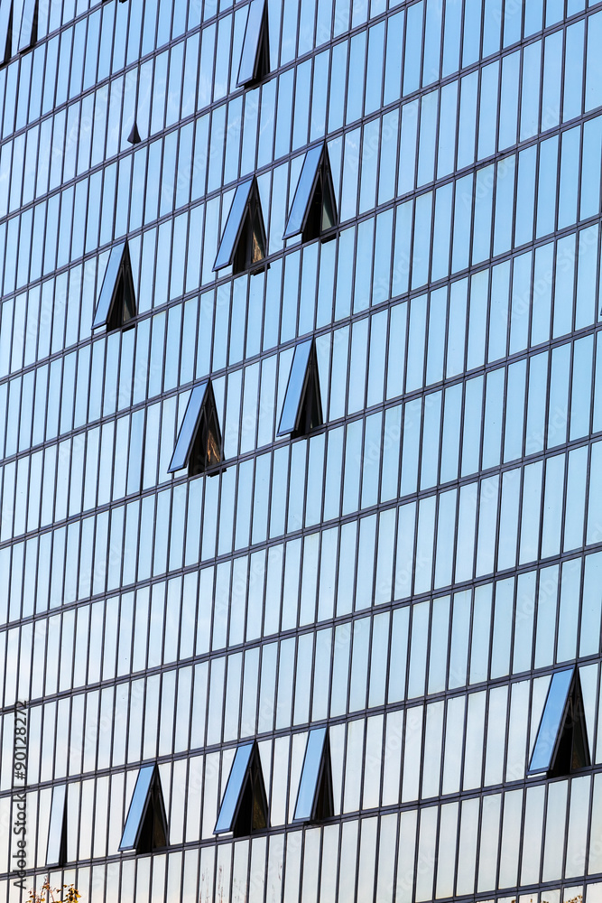 Fototapeta premium glass facade with opened windows