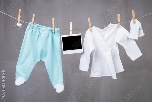 baby goods hanging on the clothesline