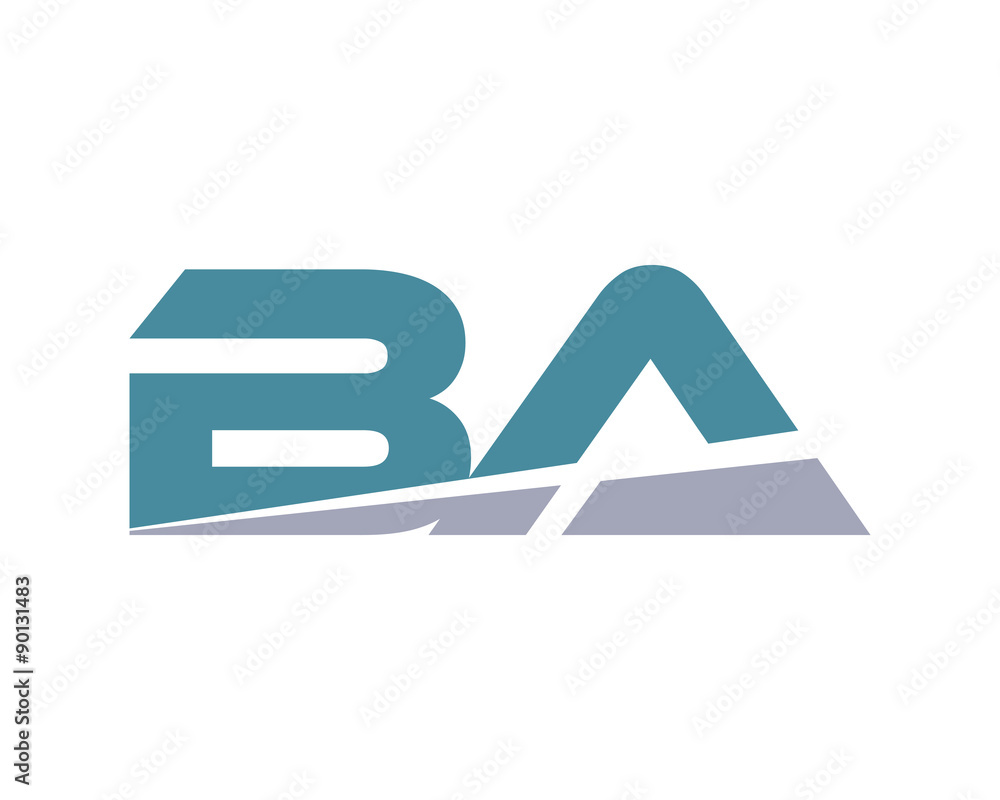 BA Letter Logo Modern - obrazy, fototapety, plakaty 