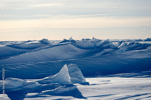 Alien landscape. Sea-ice, Antarctica