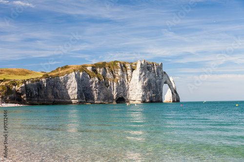 Etretat cliff, natural arch Normandy, France, Europe.