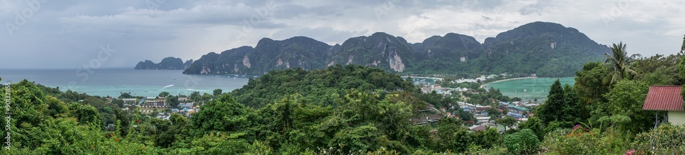 panorama of ko phi phi thailand